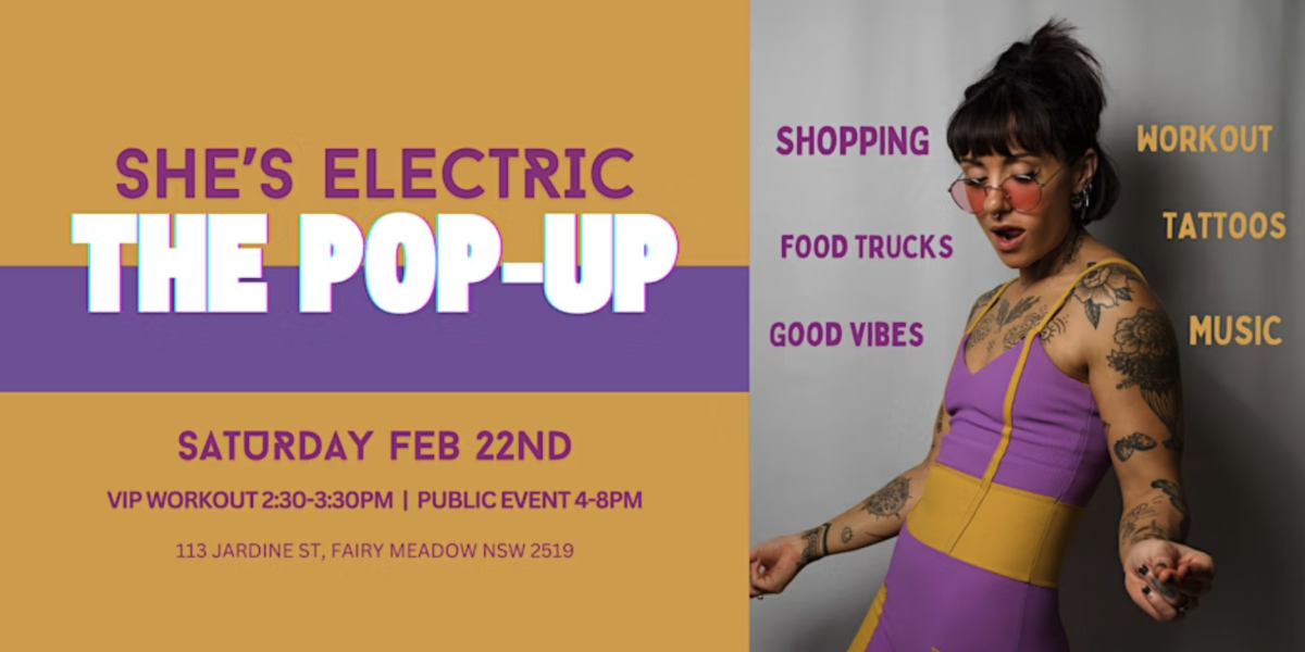 Banner for pop up featuring girl in alternative fitness wear